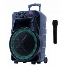 Мощная акустическая система Goldteller 6025GT Bluetooth колонка чемодан на 60BT с караоке микрофоном и пультом