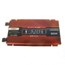 Перетворювач авто інвертор 12V-220V 500W з LCD дисплеєм