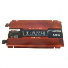 Перетворювач авто інвертор UKC 12В-220В 500W з LCD дисплеєм