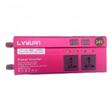 Автомобильный инвертор Lvyuan Power Inverter 013 c 24V на 220V 4000W модифицированная синусоида Red (11040-hbr)