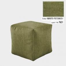 Безкаркасне крісло пуф Кубик Coolki 45x45 Зелений Мікророгожка (7921)