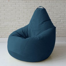 Безкаркасне крісло мішок груша з внутрішнім чохлом Coolki Велюр Темно-синій XL105x85