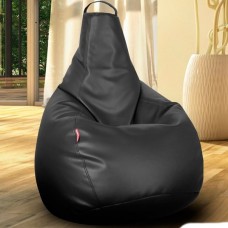 Крісло-мішок Beans Bag груша Екошкіра 90*130 см Чорний (hub_a6w21f)