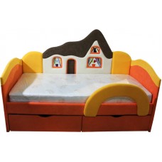 Дитяче ліжечко Ribeka Будиночок Оранжевий (09K048)