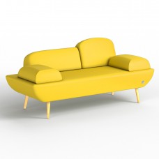 Двомісний диван KULIK SYSTEM LOFT Екошкіра Цілий Жовтий (hub_Jeeg96014)