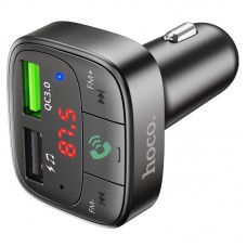 Автомобильное зарядное устройство Hoco E59 Promise LED FM 2 USB QC 18W и USB 5 V / 3,1А3 Черный