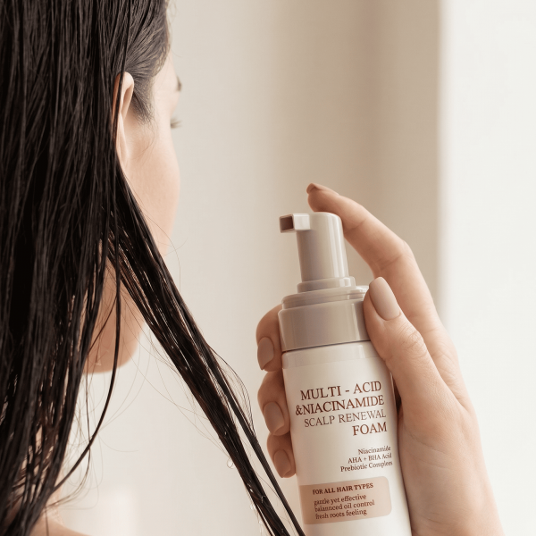 Мультикислотная пенка-пилинг для деликатной очистки кожи головы Hillary Multi-Acid Niacinamide Scalp Renewal Foam, 150 мл