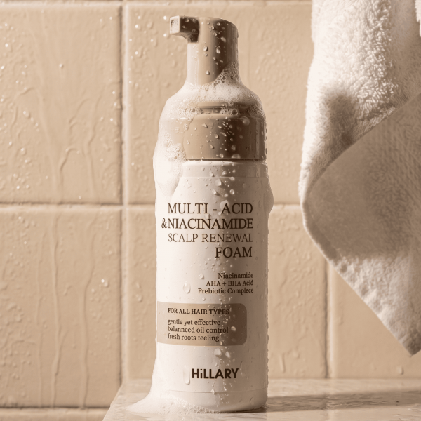 Мультикислотная пенка-пилинг для деликатной очистки кожи головы Hillary Multi-Acid Niacinamide Scalp Renewal Foam, 150 мл