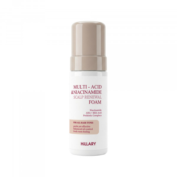 Мультикислотная пенка-пилинг для деликатной очистки кожи головы Hillary Multi-Acid Niacinamide Scalp Renewal Foam, 150 мл