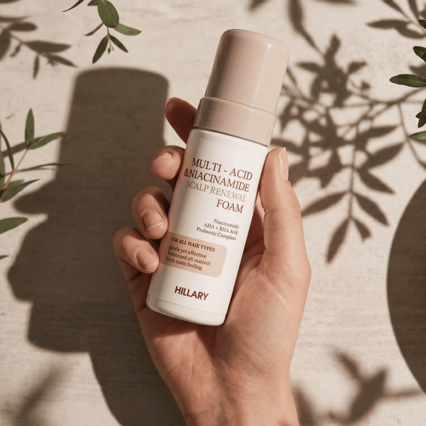 Мультикислотная пенка-пилинг для деликатной очистки кожи головы Hillary Multi-Acid Niacinamide Scalp Renewal Foam, 150 мл