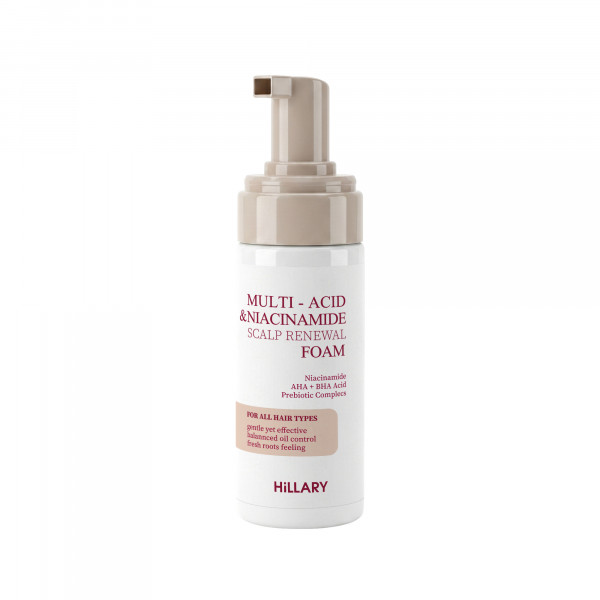 Мультикислотная пенка-пилинг для деликатной очистки кожи головы Hillary Multi-Acid Niacinamide Scalp Renewal Foam, 150 мл