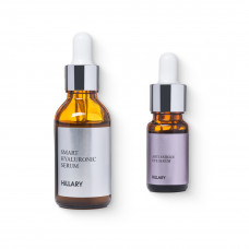 Гиалуроновая сыворотка Hillary Smart Hyaluronic, 30 мл + Восстанавливающая сыворотка вокруг глаз Hillary Anti-fatigue, 10 мл