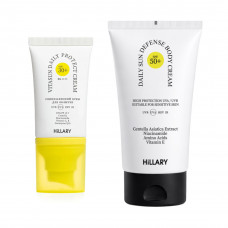 Набор для защиты кожи лица SPF 30+ и тела SPF 50+ от фотостарения Hillary Face Body Photoaging Defense Set