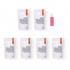 Курс разогревающих антицеллюлитных обертываний для тела Hillary Anti-Cellulite Pro (6 уп.) + Антицеллюлитное масло Грейпфрут Hillary Grapefruit