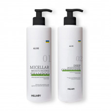 Шампунь + Кондиционер Hillary Aloe Micellar Moisturizing, 500 мл