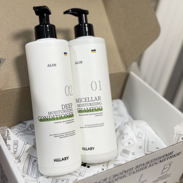Шампунь + Кондиционер Hillary Aloe Micellar Moisturizing, 500 мл