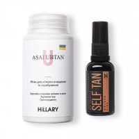 Сыворотка-автозагар для лица + Убтан для мягкого скрабования ASAI