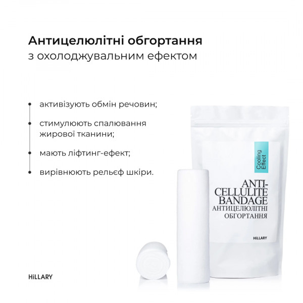 Антицеллюлитное обертывание + жидкость с охлаждающим эффектом Hillary Anti-cellulite Cooling Effect (12 процедур)