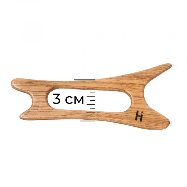 Шкребок-масажер гуаша для обличчя та тіла дерев’яний Лань Hillary Wooden gouache massager for face and body Hind