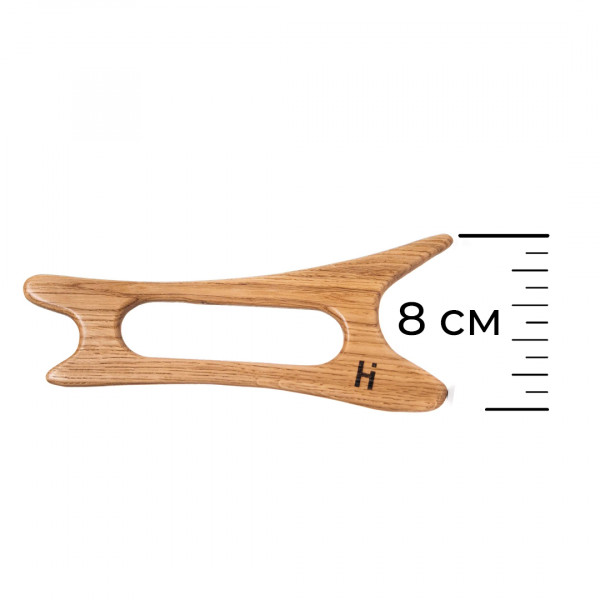Шкребок-масажер гуаша для обличчя та тіла дерев’яний Лань Hillary Wooden gouache massager for face and body Hind