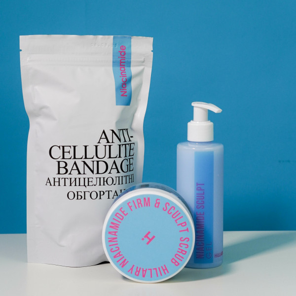 Комплекс антицеллюлитных моделирующих обертываний с ниацинамидом Hillary Niacinamide Cold Slim (10 уп.)
