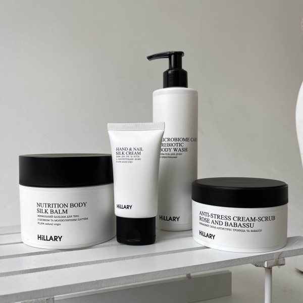Кремовый скраб-антистресс Роза и бабассу Hillary Anti-stress cream-scrub Rose and Babassu, 200 мл