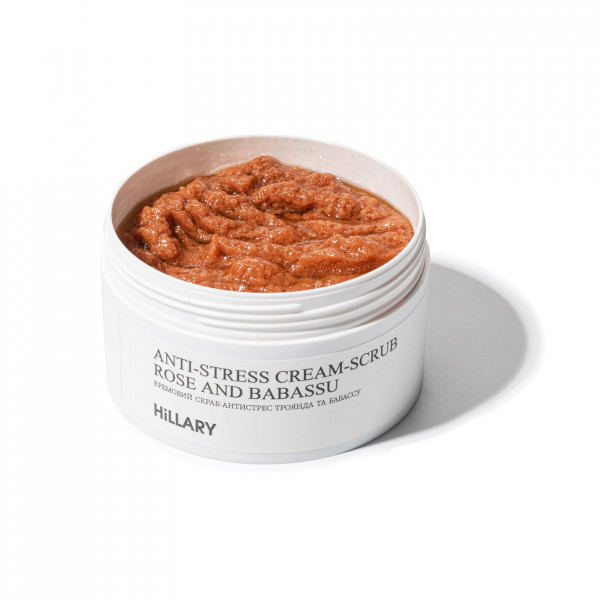 Кремовый скраб-антистресс Роза и бабассу Hillary Anti-stress cream-scrub Rose and Babassu, 200 мл
