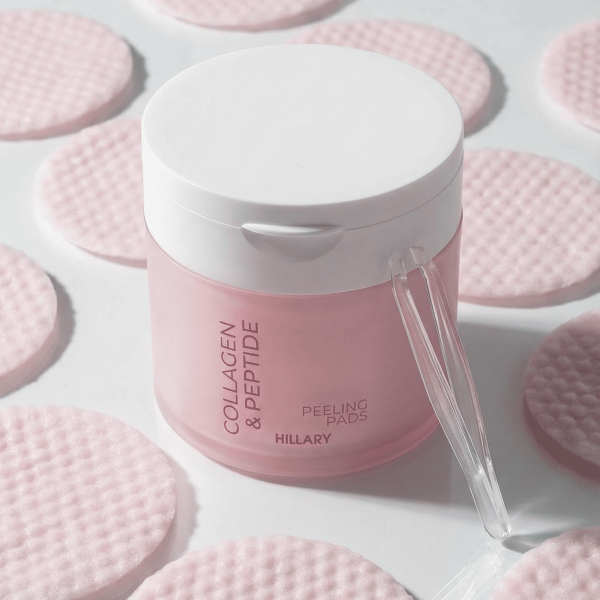 Отшелушивающие тонер-педы с коллагеном и пептидами Hillary Collagen Peptide Peeling Pads, 60 шт