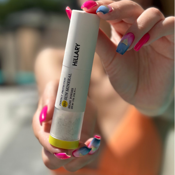 Сонцезахисна мінеральна пудра натуральна бежева з SPF 50+ Hillary Perfect Protection Sun Mineral Brush Powder SPF 50+, 4 г