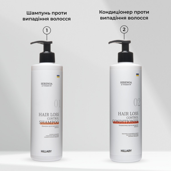 Шампунь + Кондиционер Hillary Serenoa РР Hair Loss Control, 500 мл
