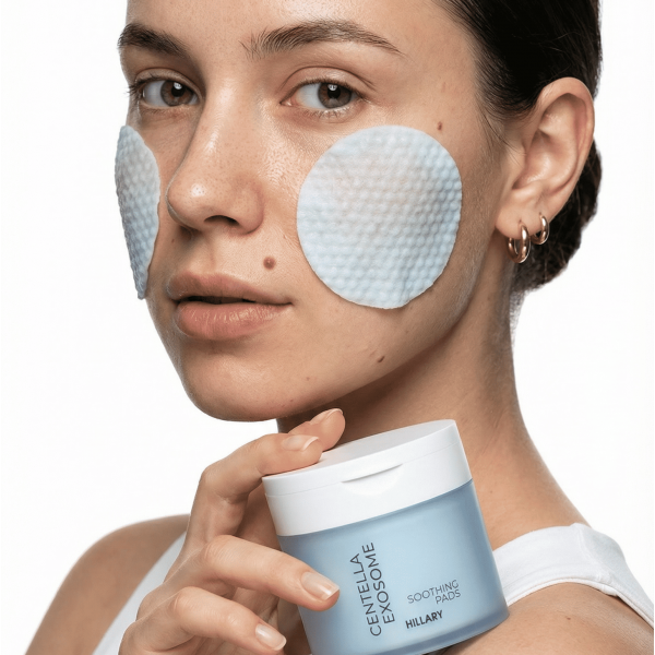 Успокаивающие тонер-педы с экзосомами центеллы Hillary Centella Exosome Soothing Pads, 60 шт