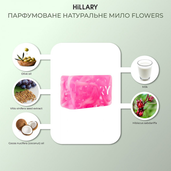 Парфюмерное натуральное мыло Hillary Flowers Parfumed Oil Soap, 130 г