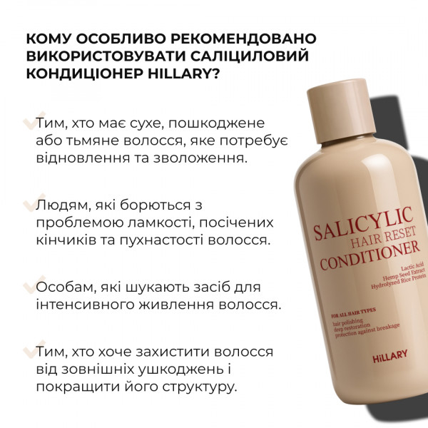Кондиционер салициловый для восстановления волос Hillary Salicylic Hair Reset Conditioner, 400 мл