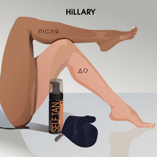 Комплекс для автозагара лица и тела Hillary Self Tan + Перчатка-аппликатор