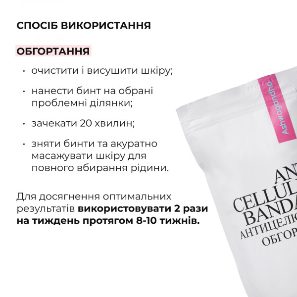 Курс антицеллюлитного ухода в домашних условиях с экстрактом ашваганды Hillary Ashwagandha Anti-Cellulite Care