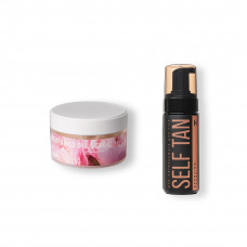 Мусс-автозагар для тела + Скраб для тела Oil Scrub Flowers