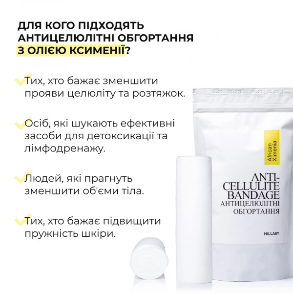 Набор разогревающих обертываний Hillary Heating Anti-Cellulite Wrap Set