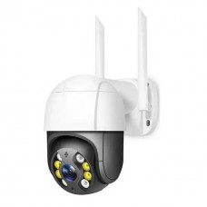 IP камера відеоспостереження RIAS Ai08 Wi-Fi PTZ 3MP вулична з віддаленим доступом White-Black (3_02495)