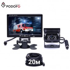 Камера заднего вида с монитором Podofo F0505, парковочный комплекс для грузовых авто, кабель 20м