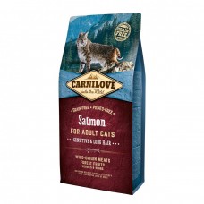 Корм для кошек с чувствительным пищеварением Carnilove Sensitive Long Hair Salmon 6 кг с лососем