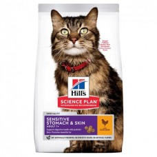 Корм Hill's Science Plan Feline Adult Sensitive Stomach & Skin сухой для кошек с чувствительным пищеварением-7 кг (052742023137)
