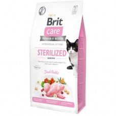 Сухий корм Brit Care Cat GF Sterilized Sensitive 7 кг для стерилізованих кішок із чутливим травленням (кролик)