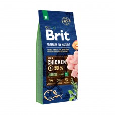 Сухой корм для щенков и молодых собак гигантских пород Brit Premium Junior XL со вкусом курицы 15 кг (8595602526505)