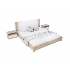 Кровать Мебель Сервис Маркос с прикроватными тумбочками + ортопедический вклад Дуб Сонома/Белый (434853)
