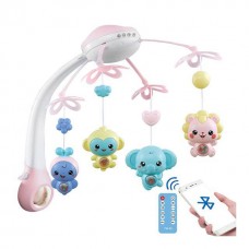 Дитячий мобіль для немовлят на ліжечко з проектором A1 Рожевий