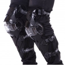Мотозахист (коліно, гомілка) 2шт CUIRASSIER K09 (пластик, PL, Чорний-білий) (PT1626)