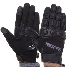 Мотоперчатки с закрытыми пальцами и протектором KQ1056 Nerve M Черный (07459002)