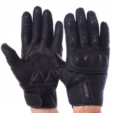 Мотоперчатки кожаные с закрытыми пальцами и протектором NERVE KQ0011 XL Черный
