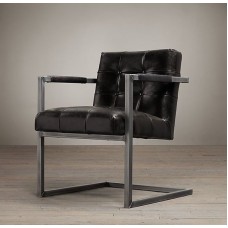 Мягкое кресло на металлическом каркасе JecksonLoft Босс Эко-кожа Черный 045