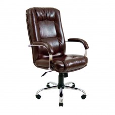 Офісне крісло керівника Richman Alberto VIP Хром M2 AnyFix Натуральна Шкіра Lux Італія Коричневий